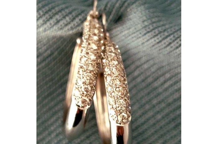 Pendientes oro y diamantes aro